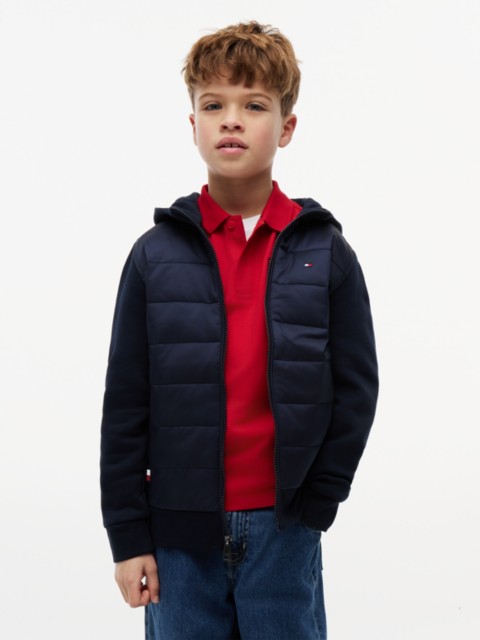 Детские куртки Tommy Hilfiger Kids' Mixed Media Hooded Quilted Jacket