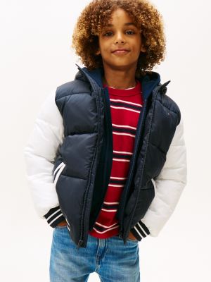 Kids' Hilfiger Colorblock Puffer Jacket, Navy Blue