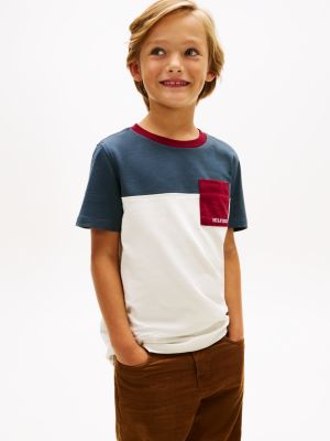 Kids' Colorblock Pocket T-Shirt, Military Denim