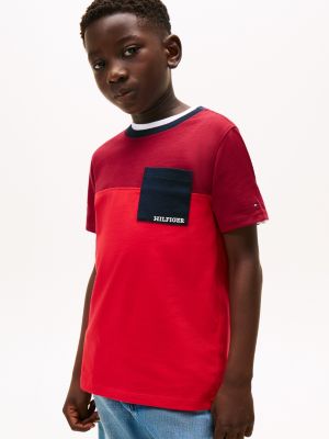 Kids' Colorblock Pocket T-Shirt, Rouge