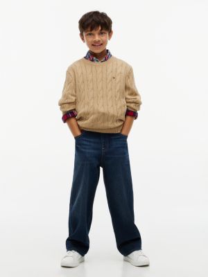Детский свитер Tommy Hilfiger Cable Knit, цвет: Тёмный бежевый — фото 2