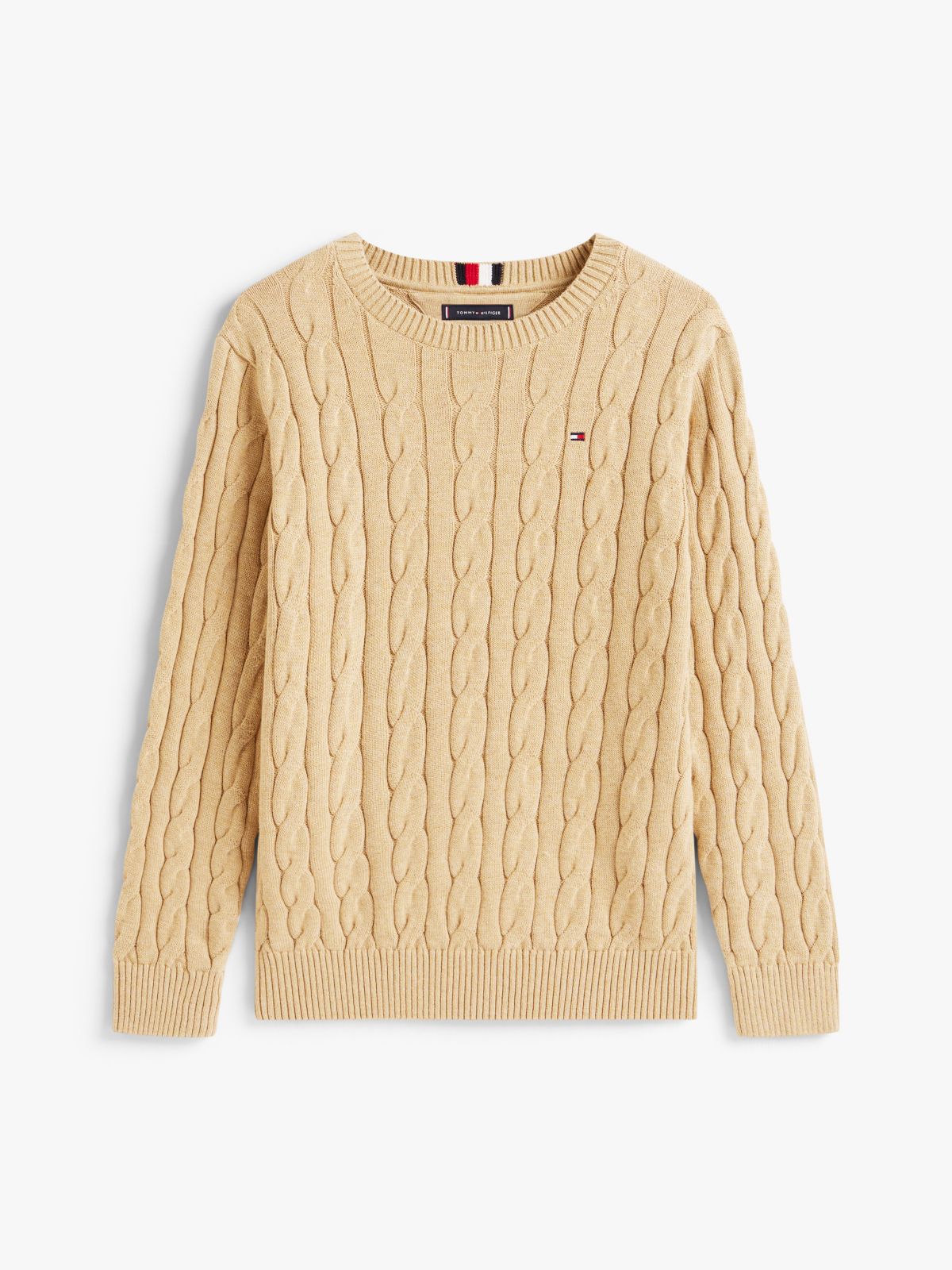 Kids' Cable Knit Sweater — Dark Beige