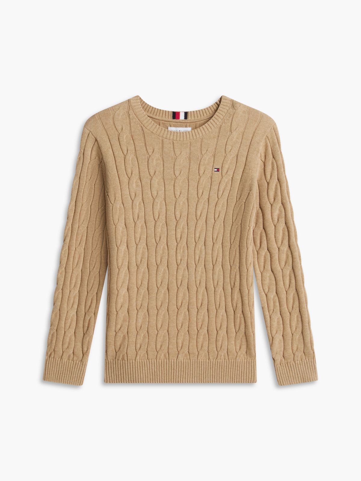 Kids' Cable Knit Sweater — Dark Beige