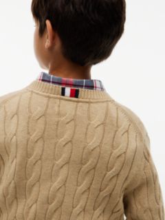 Kids' Cable Knit Sweater — Dark Beige 3