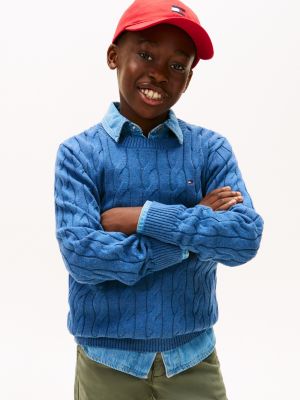 Kids' Cable Knit Sweater, Blue