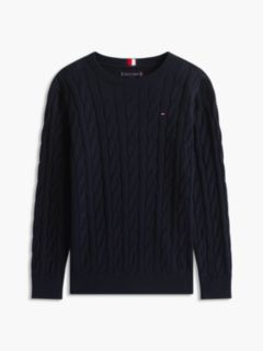 Kids' Cable Knit Sweater — Navy Blue 5