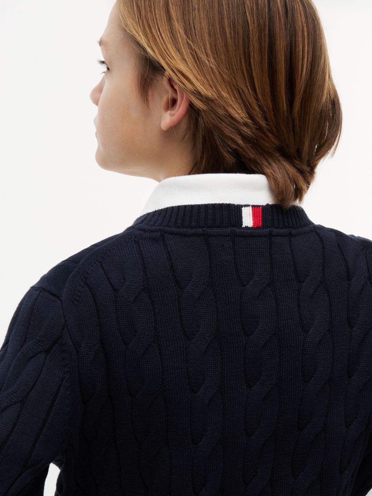 Kids' Cable Knit Sweater — Navy Blue