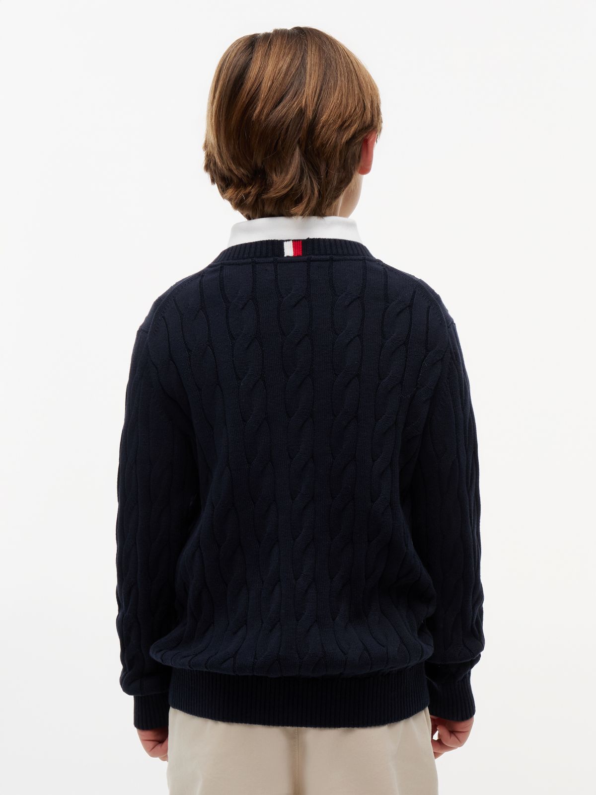 Kids' Cable Knit Sweater — Navy Blue