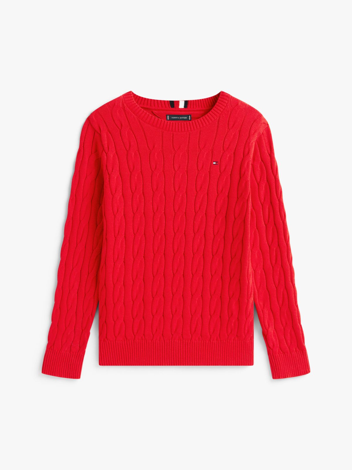 Kids' Cable Knit Sweater — Red