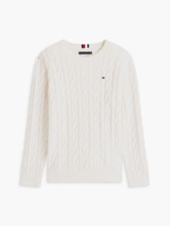 Kids' Cable Knit Sweater — Ivory 5