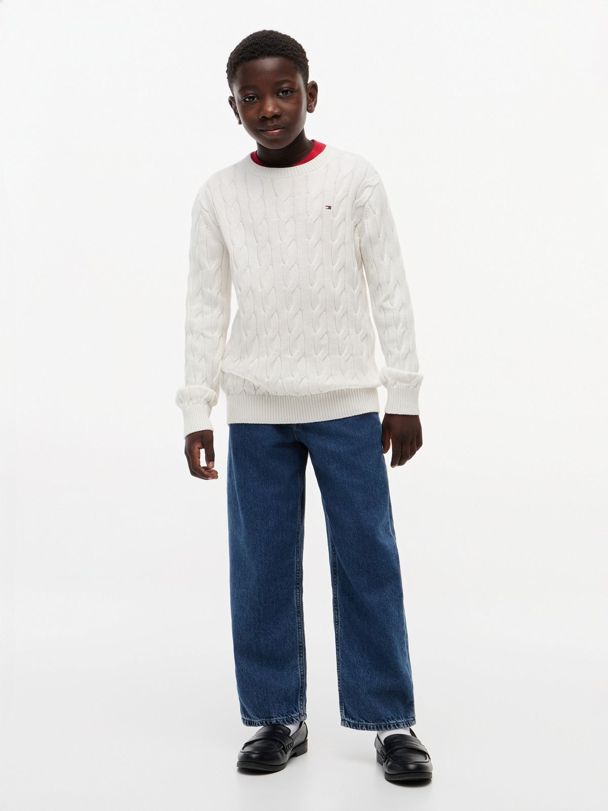 Kids' Cable Knit Sweater — Ivory