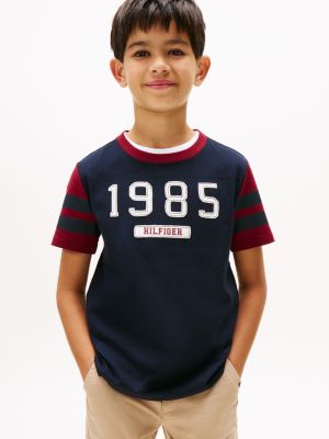 Kids' Hilfiger 1985 Logo T-Shirt, Navy Blue