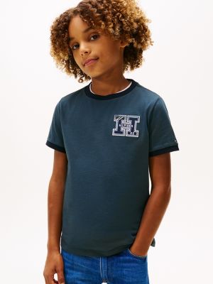 Kids' H Logo Letterman T-Shirt, Military Denim