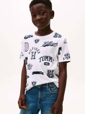 Kids' Allover Logo T-Shirt, Optic White