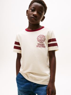 Kids' Crest Logo T-Shirt, Oatmeal Heather