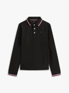 Kids' Long-Sleeve Tommy Wicking Polo — Black 5