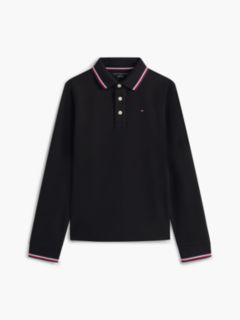 Kids' Long-Sleeve Tommy Wicking Polo — Black 6