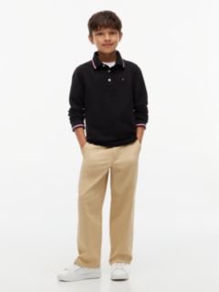 Kids' Long-Sleeve Tommy Wicking Polo — Black 2