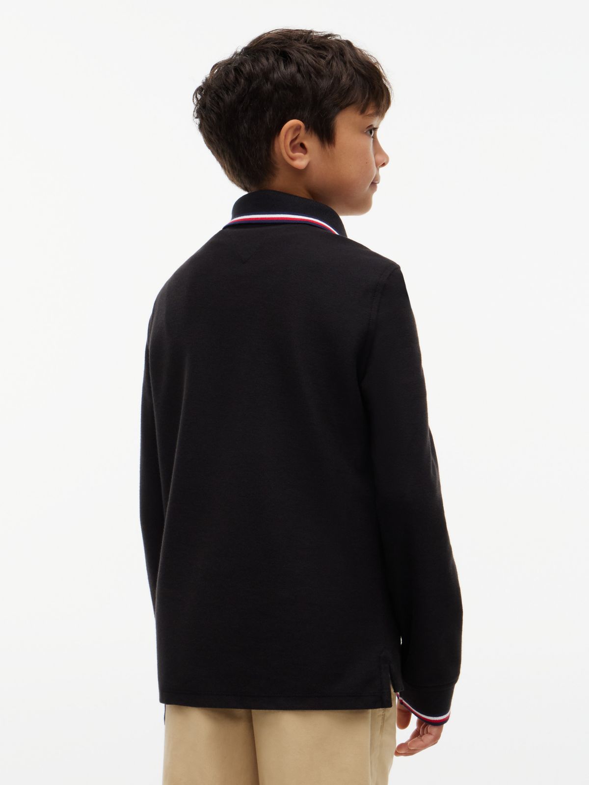 Kids' Long-Sleeve Tommy Wicking Polo — Black
