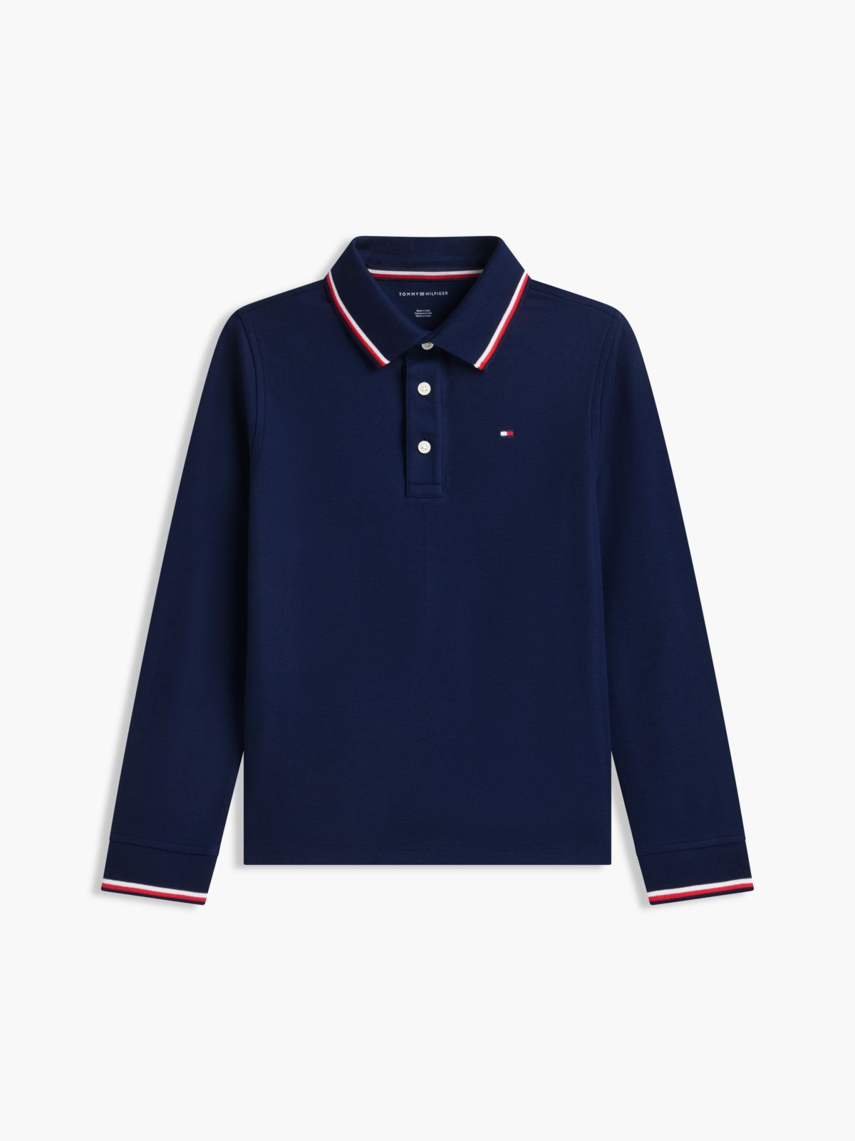 Kids' Long-Sleeve Tommy Wicking Polo — Carbon Navy