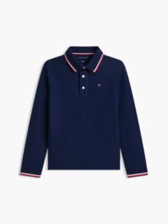 Kids' Long-Sleeve Tommy Wicking Polo — Carbon Navy 5