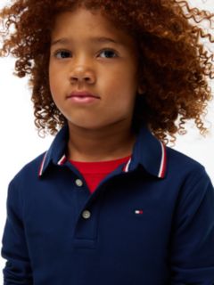 Kids' Long-Sleeve Tommy Wicking Polo — Carbon Navy 3
