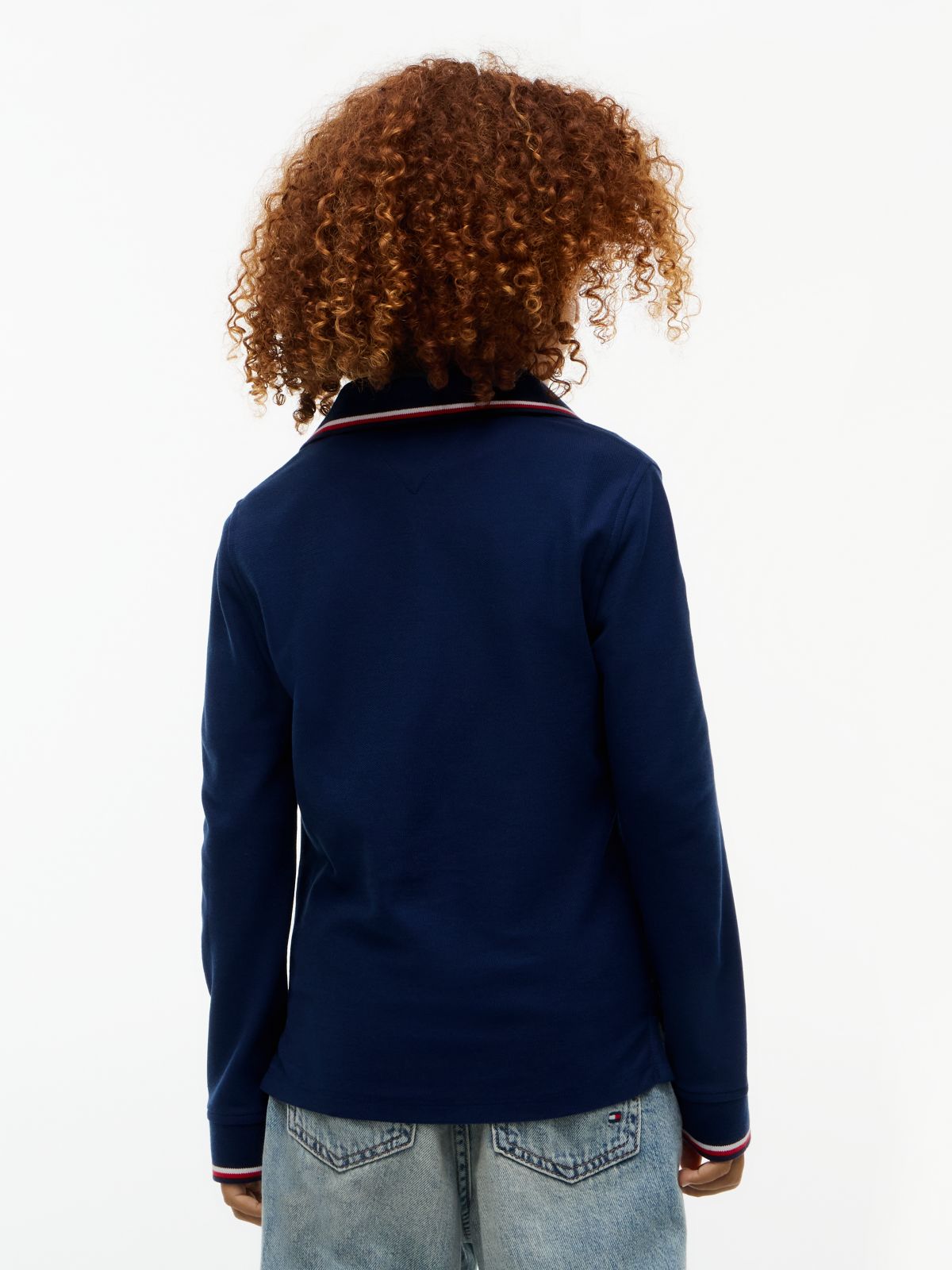 Kids' Long-Sleeve Tommy Wicking Polo — Carbon Navy
