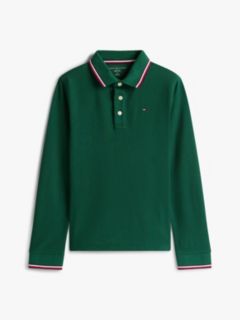 Kids' Long-Sleeve Tommy Wicking Polo — Ornamental Green 5