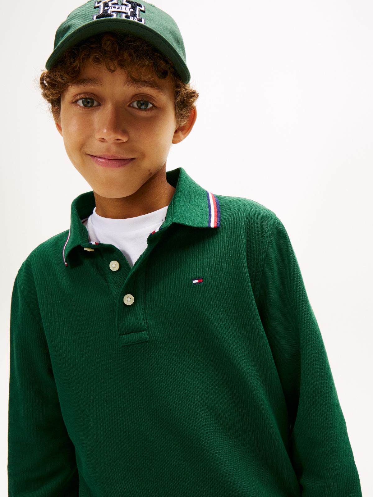 Kids' Long-Sleeve Tommy Wicking Polo — Ornamental Green