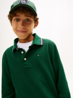 Kids' Long-Sleeve Tommy Wicking Polo — Ornamental Green 2