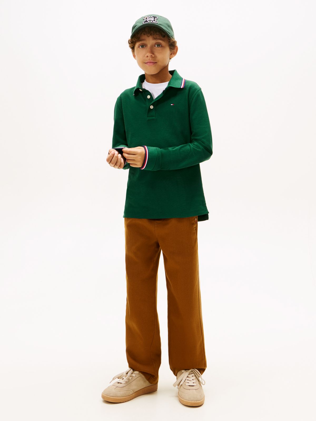 Kids' Long-Sleeve Tommy Wicking Polo — Ornamental Green