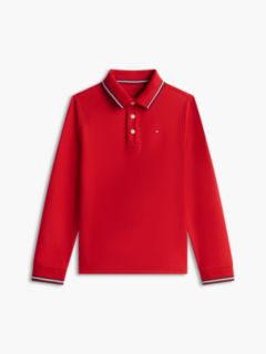 Kids' Long-Sleeve Tommy Wicking Polo — Red 6