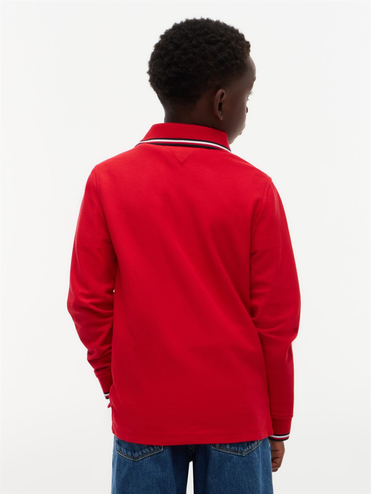 Kids' Long-Sleeve Tommy Wicking Polo — Red