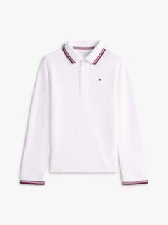 Kids' Long-Sleeve Tommy Wicking Polo — Optic White 5