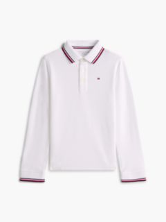 Kids' Long-Sleeve Tommy Wicking Polo — Optic White 6