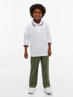 Kids' Long-Sleeve Tommy Wicking Polo — Optic White 2