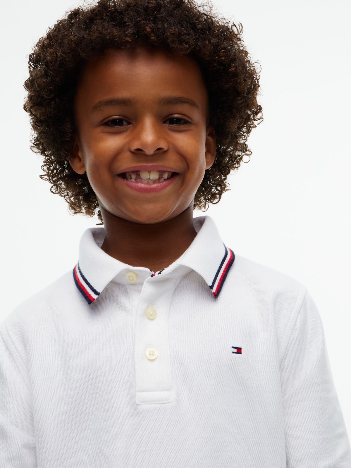 Kids' Long-Sleeve Tommy Wicking Polo — Optic White