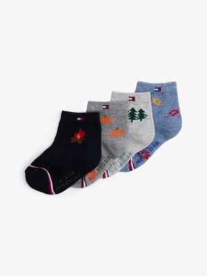 Babies' Autumn Sock 4-Pack, Blue Heather / Multi