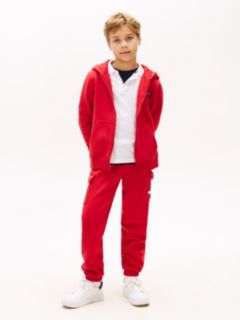 Kids' Fleece Cargo Jogger — Red 2