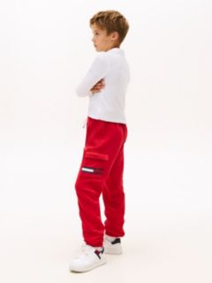 Kids' Fleece Cargo Jogger — Red 3