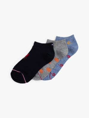 Kids' Autumn Ankle Sock 3-Pack, Blue Heather / Multi