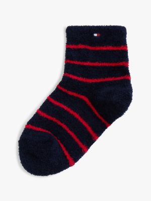 Kids' Stripe Plush Crew Sock, Nordic Navy / Multi