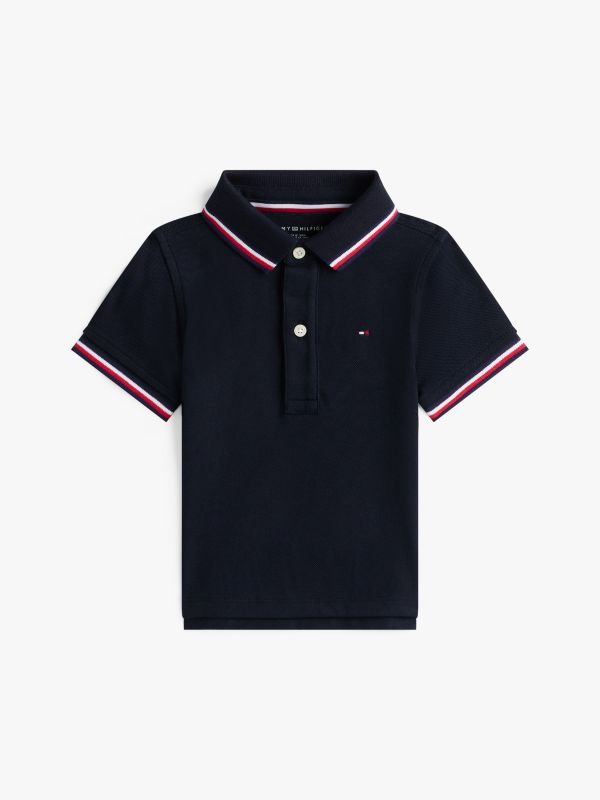 Babies' Tipped Polo Shirt — Navy Blue