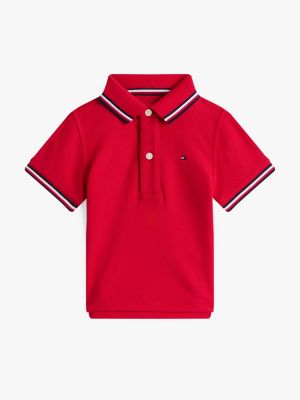 Babies' Tipped Polo Shirt, Red
