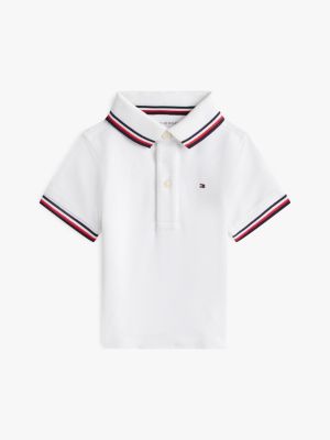 Babies' Tipped Polo Shirt, White