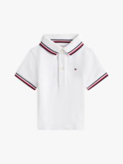 Babies' Tipped Polo Shirt — White 1