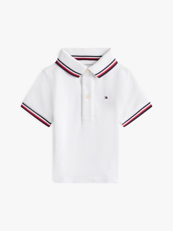 Babies' Tipped Polo Shirt — White