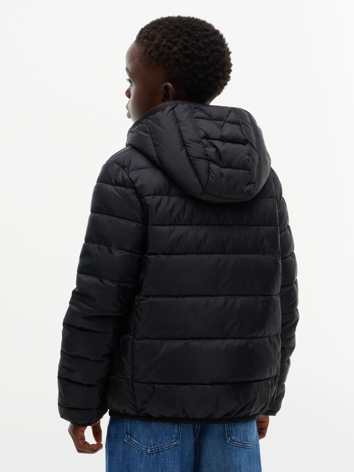 Kids' Water-Resistant Packable Jacket — Black