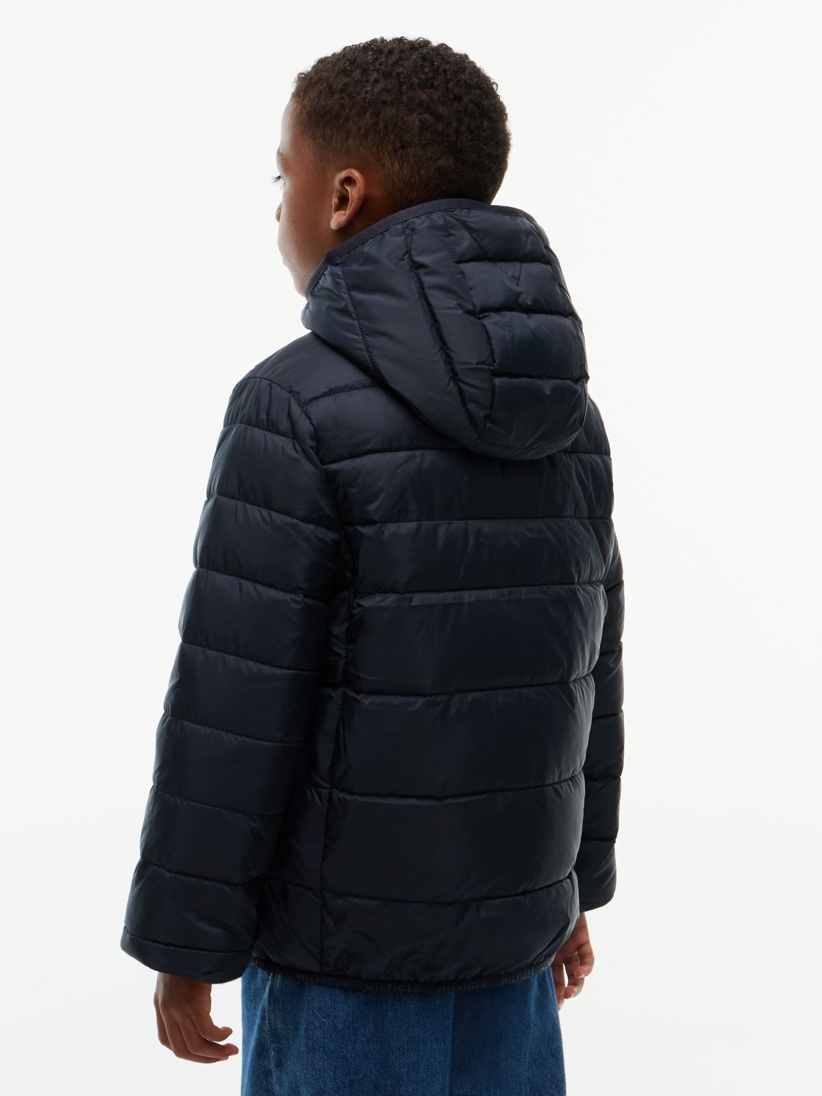 Kids' Water-Resistant Packable Jacket — Navy Blue