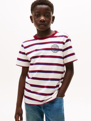 Kids' Stripe Logo T-Shirt, Ivory